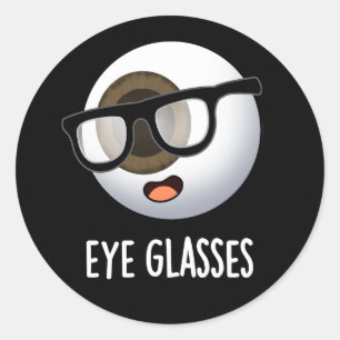 Sticker Rond Lunettes Drôles de blagues sur le globe oculaire F