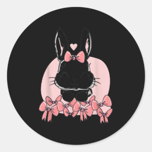 Sticker Rond Lunettes Empreinte de léopard Visage Lapin Mignonn