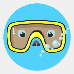 Sticker Rond Lunettes jaunes
