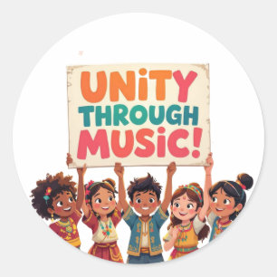 Sticker Rond L'unité par la musique