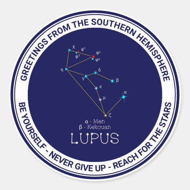 Sticker Rond Lupus de constellation de l'hémisphère sud (Devant)