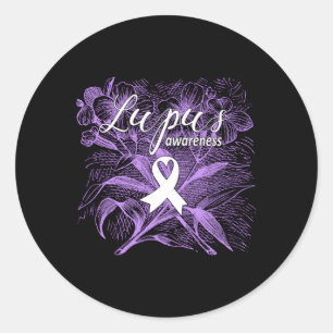 Sticker Rond Lupus Sensibilisation Soutien Fort Diva Survivant 