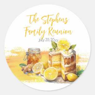 Sticker Rond Luscieux Lemon Cake Ginger Tea Famille Réunion