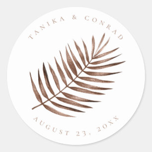Sticker Rond Lush Palm Leaf Mariage Terra Cotta ID956