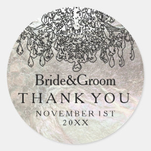 Sticker Rond lustre en cristal PixDezines/Feuille de faux argen