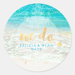 Sticker Rond Lustre PixDezines/plage/éclairage