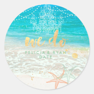 Sticker Rond Lustre PixDezines/plage/éclairage