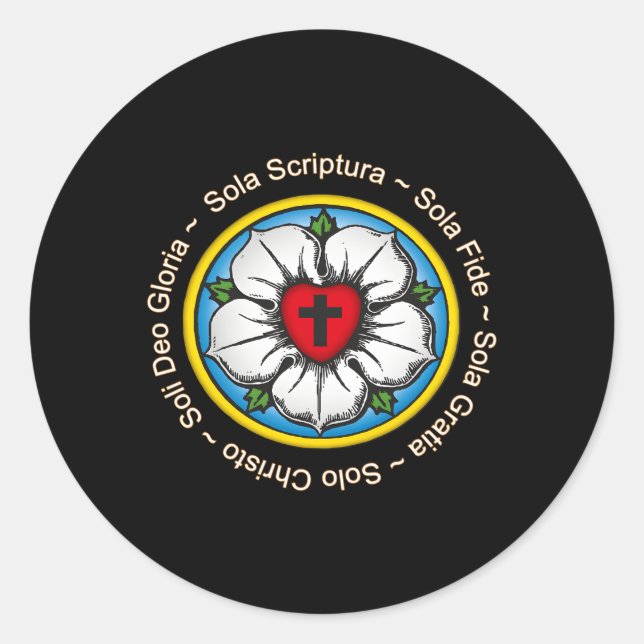 Sticker Rond Luther Rose Réforme luthérienne (Devant)