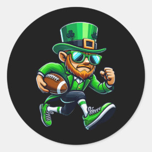 Sticker Rond Lutin jouant au football Sport de la Saint-Patrick