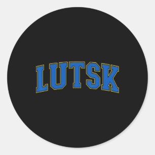 Sticker Rond Lutsk Ukraine Amoureux Patriotique Fier Ukrainien