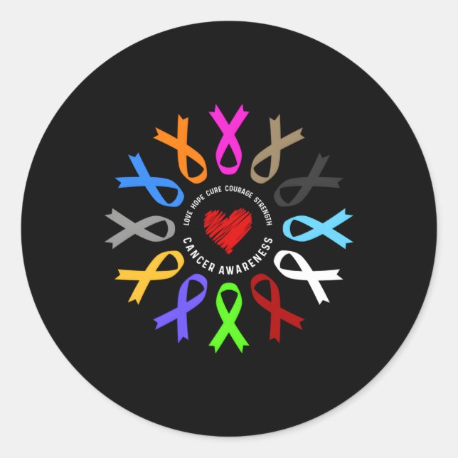 Sticker Rond Lutte contre le cancer (Devant)