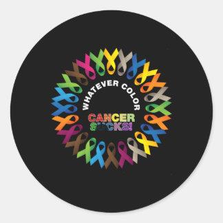 Sticker Rond Lutte Contre Le Cancer Le Cancer Le Cancer Sucre À