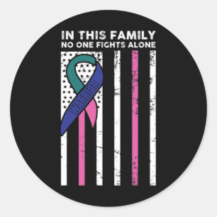 Sticker Rond Lutte contre le cancer Ruban 28