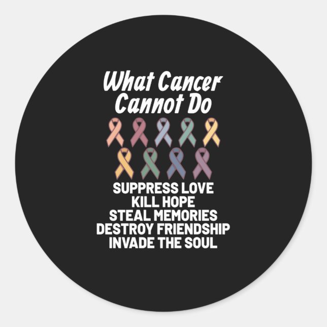 Sticker Rond Lutte contre le cancer Sensibilisation au cancer : (Devant)