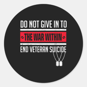 Sticker Rond Lutte Contre Le Suicide D'Un Vétéran Sensibilisati