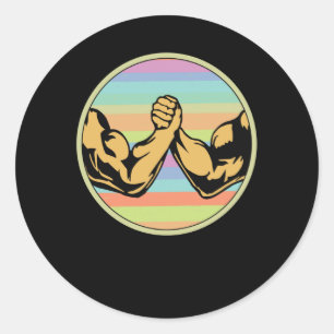Sticker Rond Lutte contre les bras Vintage