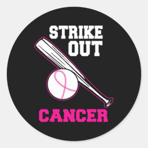 Sticker Rond Lutte de baseball contre le cancer du sein Cool Se