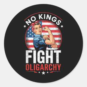 Sticker Rond Lutter contre la pancarte de protestation de l'oli