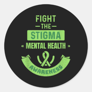 Sticker Rond Lutter Contre La Stigma Sensibilisation À La Santé