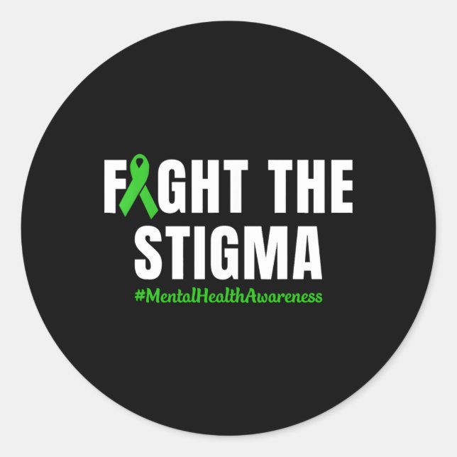 Sticker Rond Lutter contre la Stigma Tal Santé Mois Vert (Devant)