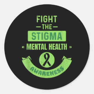 Sticker Rond Lutter contre la Stigma Thérapeute de sensibilisat