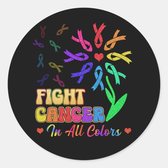 Sticker Rond Lutter contre le cancer dans toutes les couleurs L (Devant)
