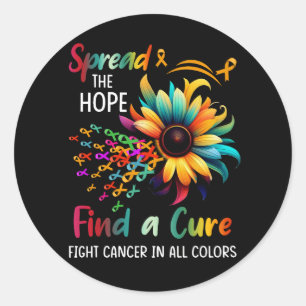 Sticker Rond Lutter Contre Le Cancer Dans Toutes Les Couleurs R