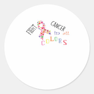 Sticker Rond Lutter contre le cancer dans toutes les couleurs S