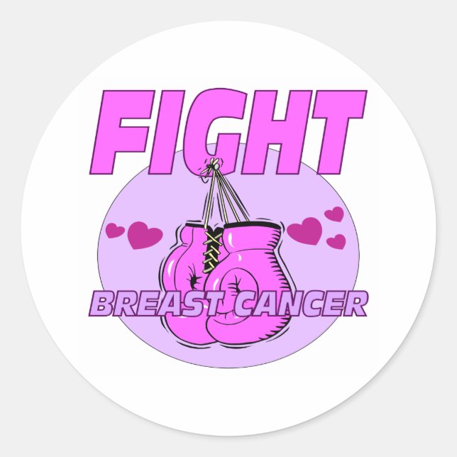 Sticker Rond Lutter contre le cancer du sein (Devant)