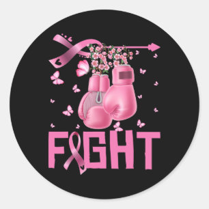 Sticker Rond Lutter Contre le cancer du sein Gants de boxe Guer
