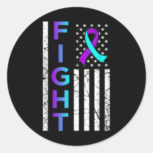 Sticker Rond Lutter contre le drapeau américain Joyeux soutien
