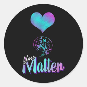 Sticker Rond Lutter contre le suicide Prévention vous