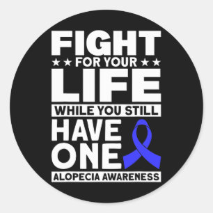 Sticker Rond Lutter Pour Votre Soutien Vie Alopecia Sensibilisa
