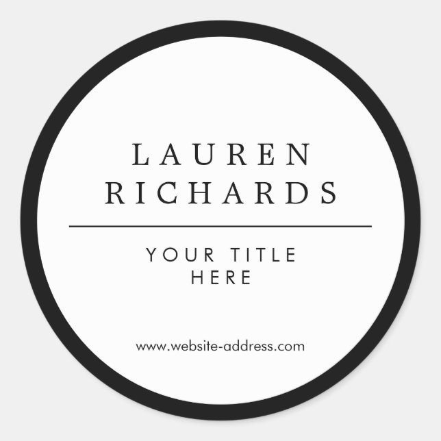 Sticker Rond Luxe professionnel noir et blanc (Devant)