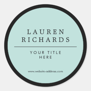 Sticker Rond Luxe professionnel noir et menthe