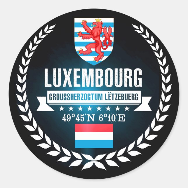 Sticker Rond Luxembourg (Devant)