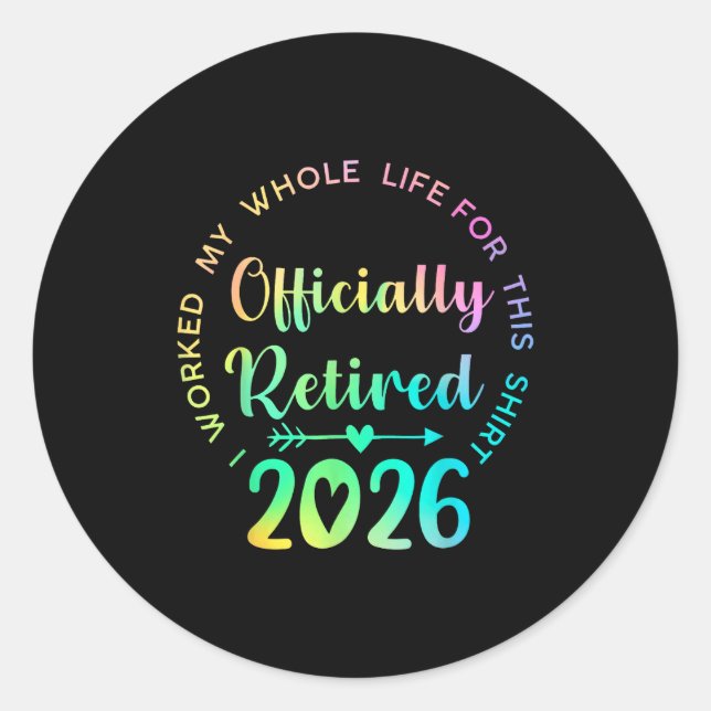 Sticker Rond Ly Retired 2026 Funny Retirement For Women  (Devant)