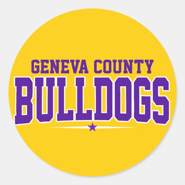 Sticker Rond Lycée du comté de Genève ; Bulldogs (Devant)