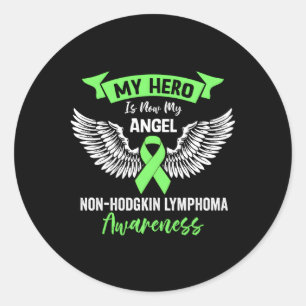 Sticker Rond Lymphome Cancer Awareness Héros Est Maintenant Mon