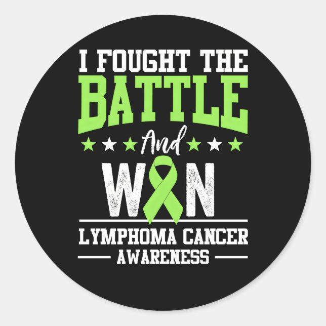 Sticker Rond Lymphome Cancer Sensibilisation Survivant Lime Gre (Devant)