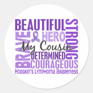 Sticker Rond Lymphome femelle carré de Hodgkins de cousin