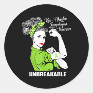 Sticker Rond Lymphome guerrier non-hodgkiné Conscience indestru