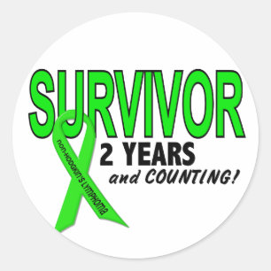 Sticker Rond Lymphome non hodgkins Survivant de 2 ans