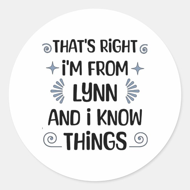 Sticker Rond Lynn, Massachusetts (Devant)