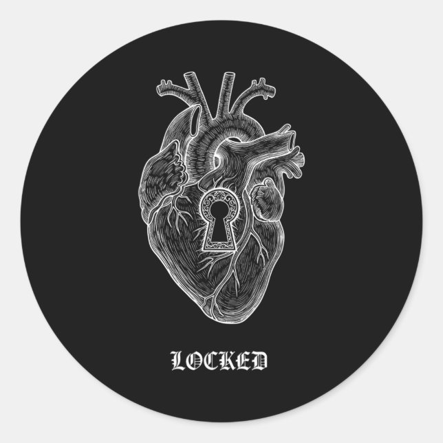 Sticker Rond Lyriclyfe-long Sleeve Shirt-achy Breaky Heart-lock (Devant)