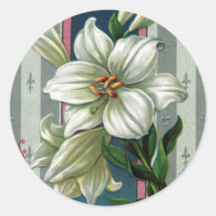 Sticker Rond Lys de Pâques vintages