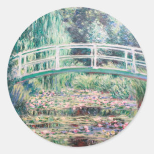 Sticker Rond Lys d'eau blanche   CLAUDE MONET