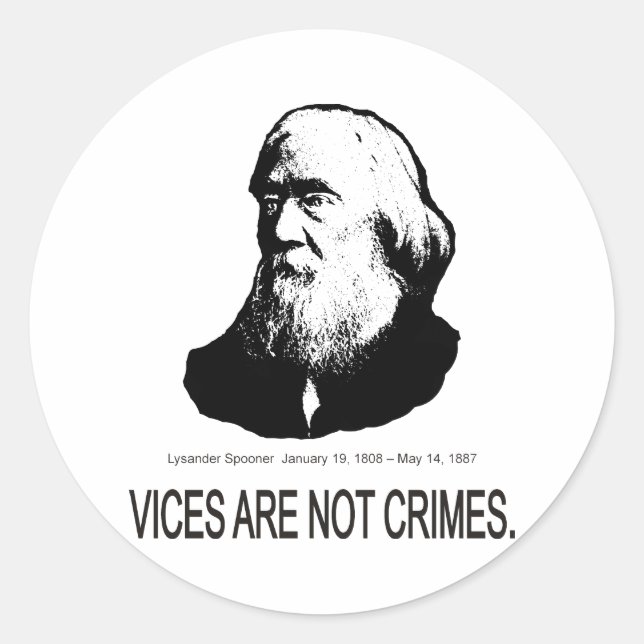 Sticker Rond Lysander Spooner (Devant)