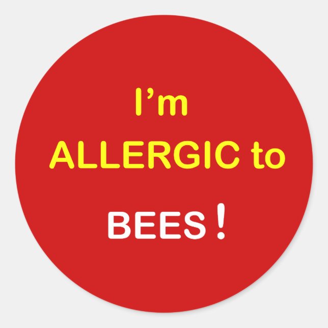 Sticker Rond m1 - Je suis Allergique - BEES. (Devant)