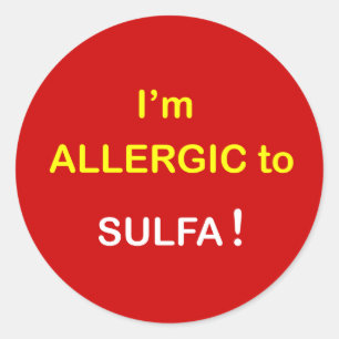 Sticker Rond m6a - Je suis Allergique - SULFA.